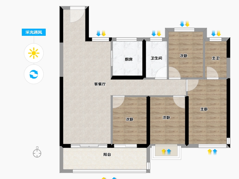 福建省-泉州市-石狮建发和鸣-94.40-户型库-采光通风