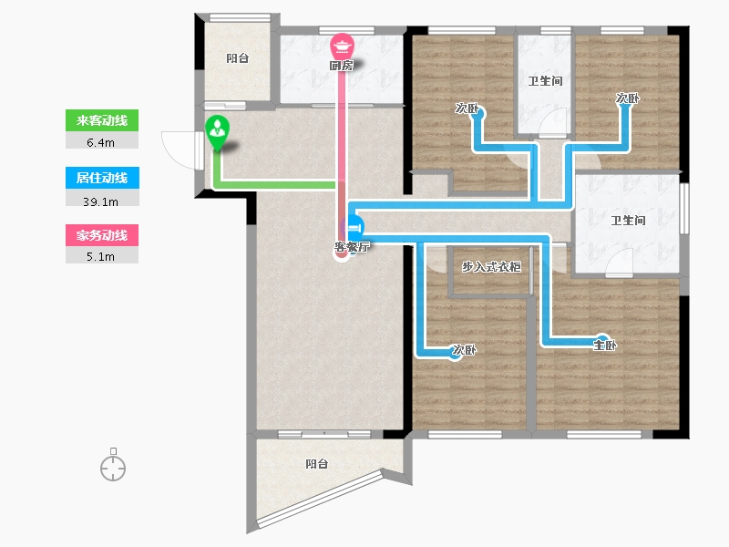 湖南省-长沙市-珠江颐德公馆-139.84-户型库-动静线