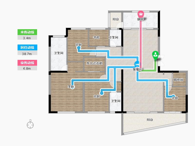 湖南省-长沙市-珠江颐德公馆-187.98-户型库-动静线