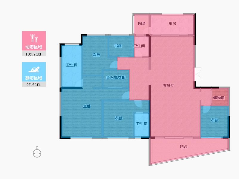 湖南省-长沙市-珠江颐德公馆-187.98-户型库-动静分区