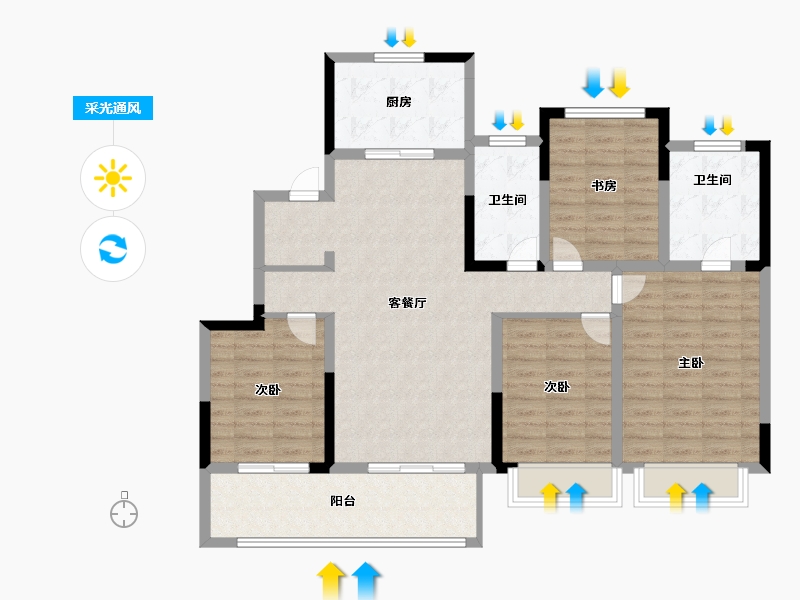 江苏省-常州市-新城牡丹公园世纪-112.80-户型库-采光通风