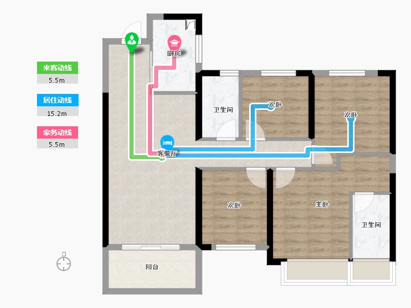 湖南省-长沙市-保利中环广场-89.08-户型库-动静线