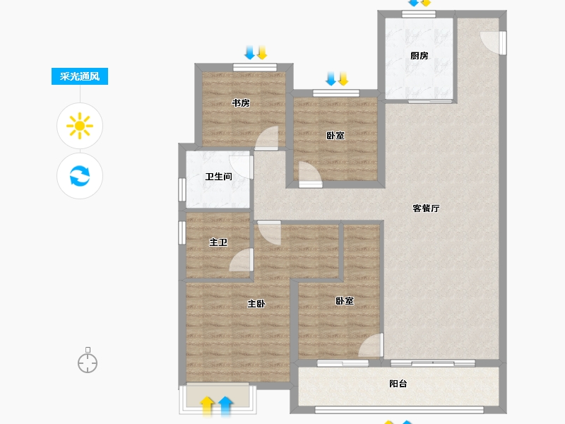 江西省-南昌市-南昌中骏·世界城-110.86-户型库-采光通风