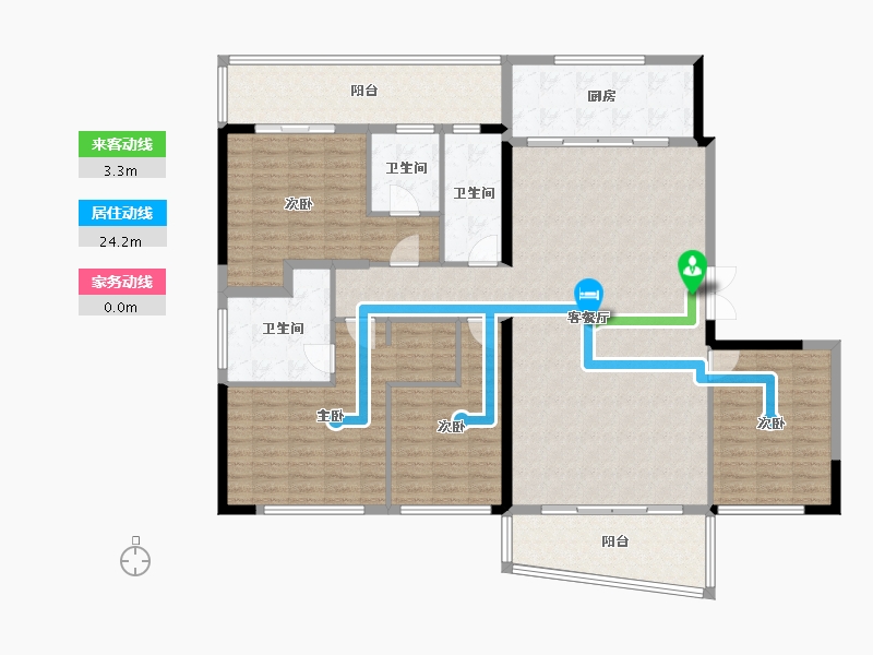 湖南省-长沙市-珠江颐德公馆-163.67-户型库-动静线