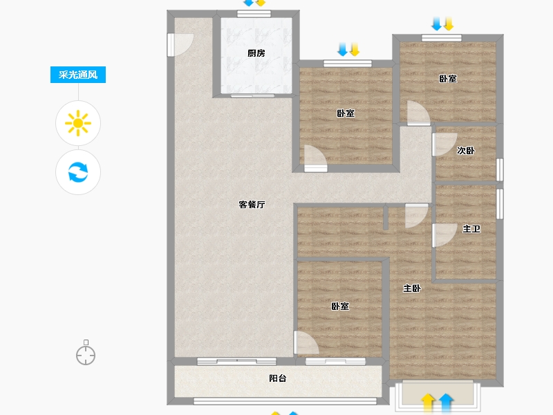 江西省-南昌市-南昌中骏·世界城-122.46-户型库-采光通风