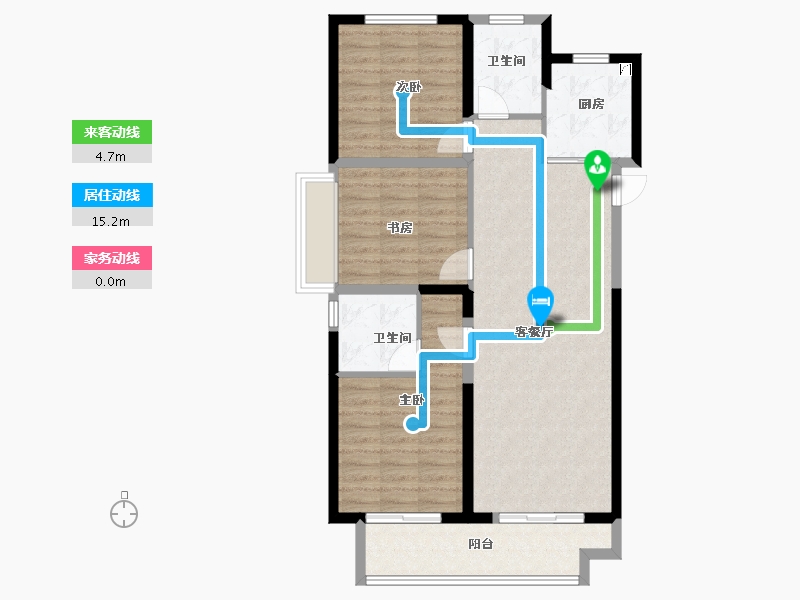 浙江省-宁波市-红星江月府-91.01-户型库-动静线