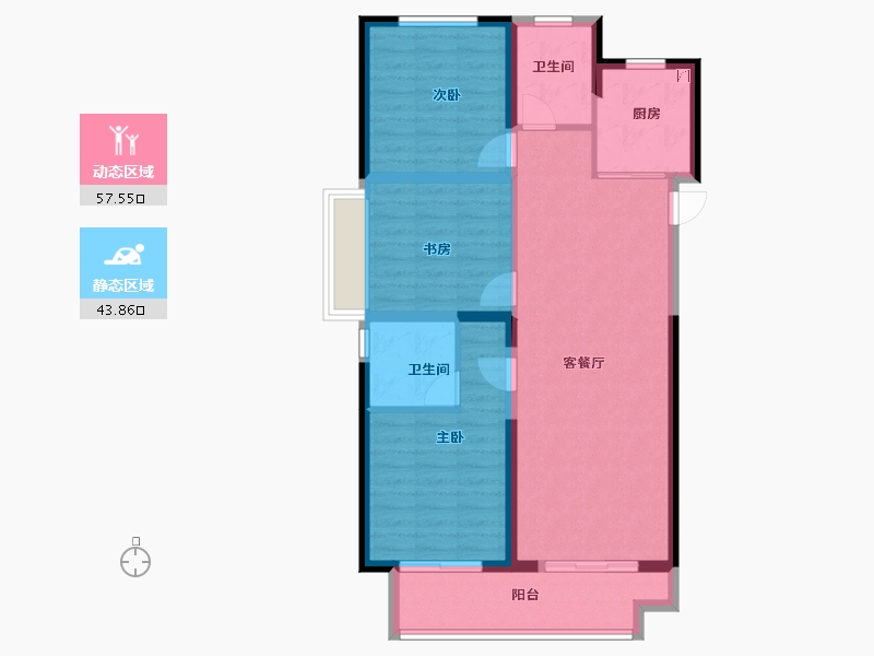 浙江省-宁波市-红星江月府-91.01-户型库-动静分区