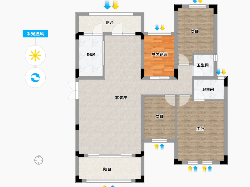 湖南省-长沙市-振业城-107.14-户型库-采光通风