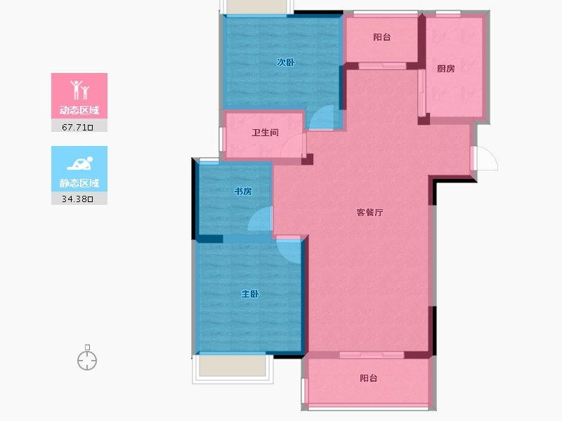 江苏省-常州市-东方豪景-91.20-户型库-动静分区