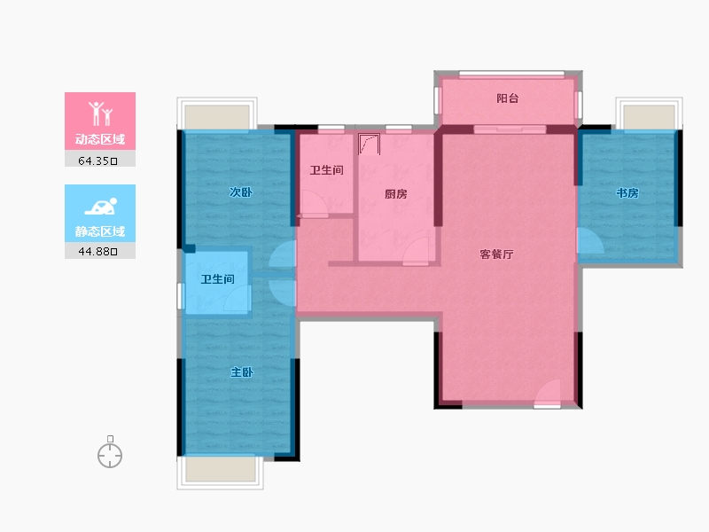 湖北省-武汉市-地铁复兴城-97.94-户型库-动静分区