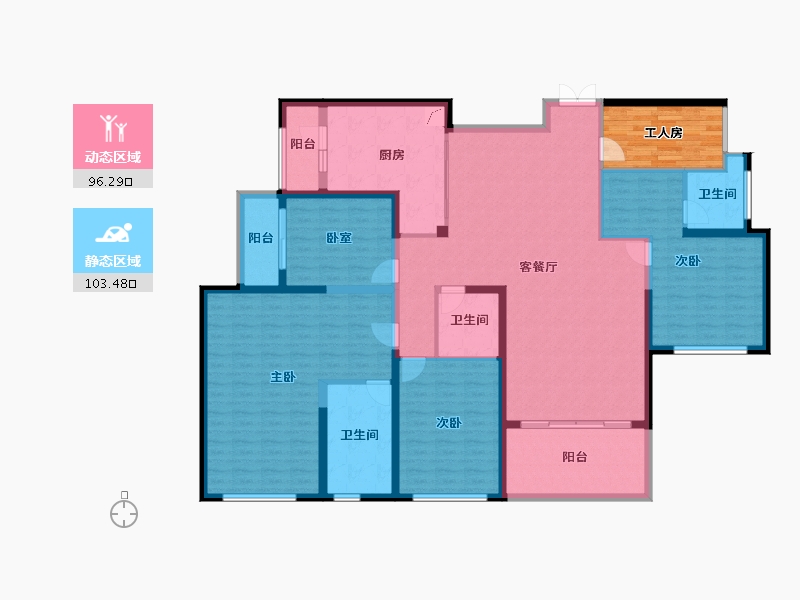 湖南省-长沙市-湘江壹号-189.89-户型库-动静分区