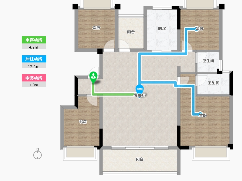 湖南省-长沙市-碧桂园阅山境-114.41-户型库-动静线