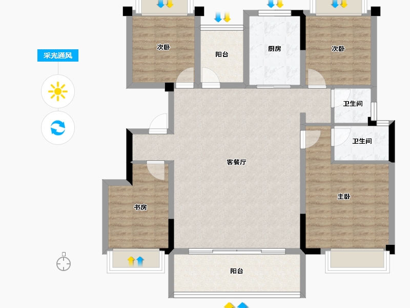 湖南省-长沙市-碧桂园阅山境-114.41-户型库-采光通风