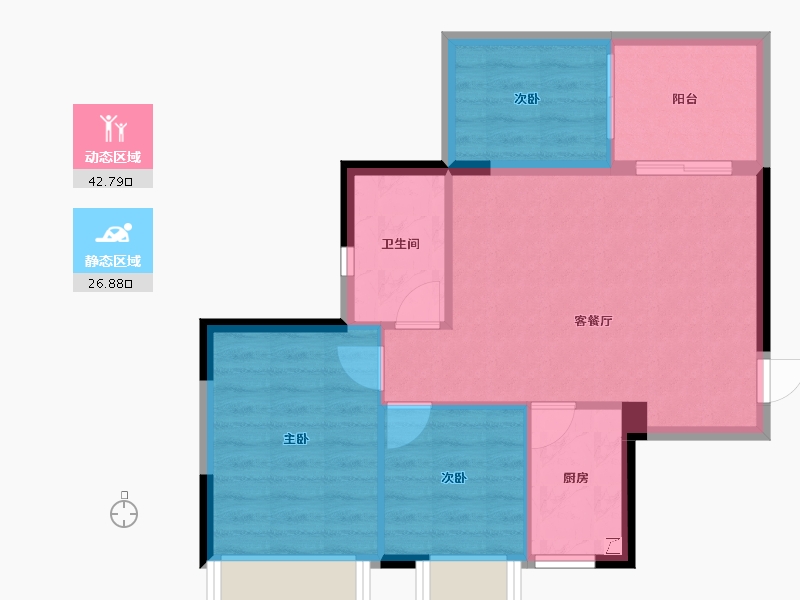 广西壮族自治区-南宁市-荣和公园里-62.69-户型库-动静分区