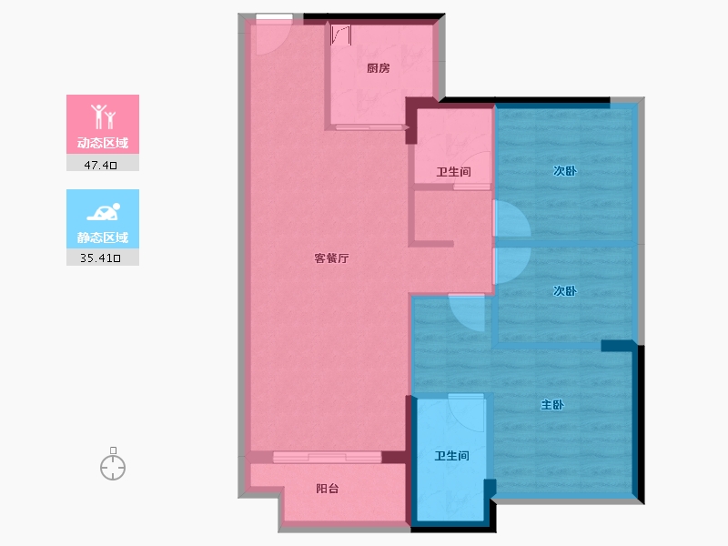 广东省-佛山市-美的鹭湖森林度假区-74.29-户型库-动静分区