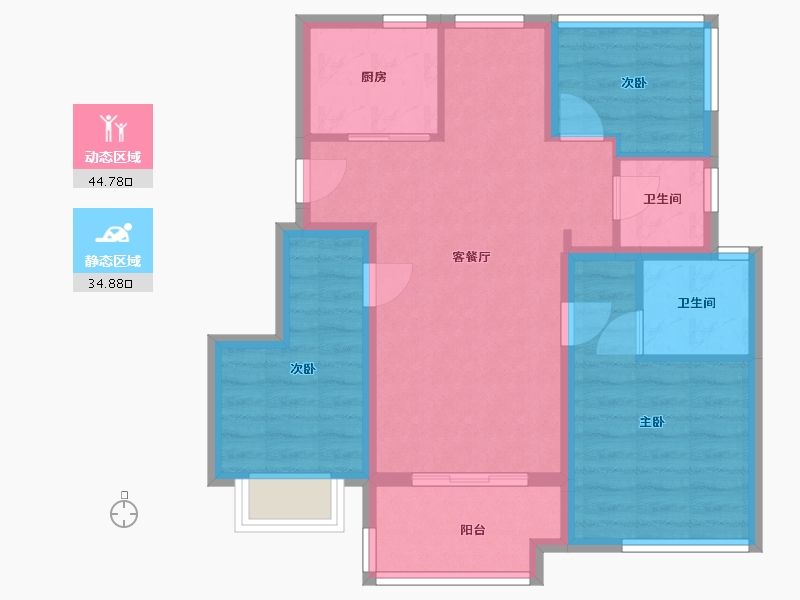 安徽省-合肥市-滨湖正荣府-110.00-户型库-动静分区