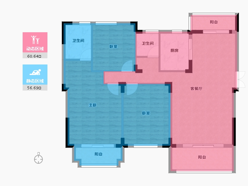 湖南省-长沙市-振业城-106.27-户型库-动静分区