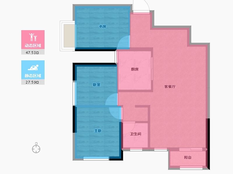 福建省-泉州市-永隆海上银滩-67.34-户型库-动静分区