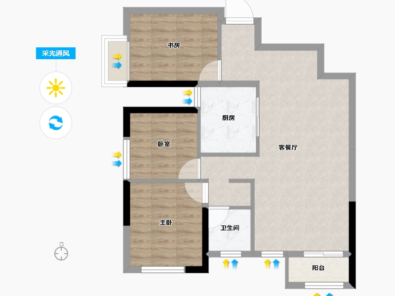 福建省-泉州市-永隆海上银滩-67.34-户型库-采光通风