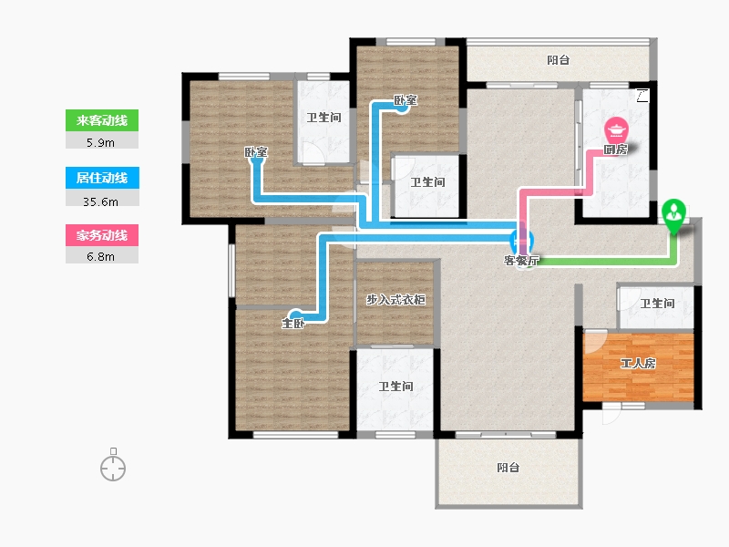 湖南省-长沙市-湘江壹号-201.95-户型库-动静线