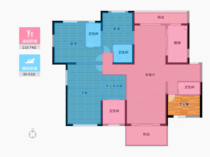 湖南省-长沙市-湘江壹号-201.95-户型库-动静分区