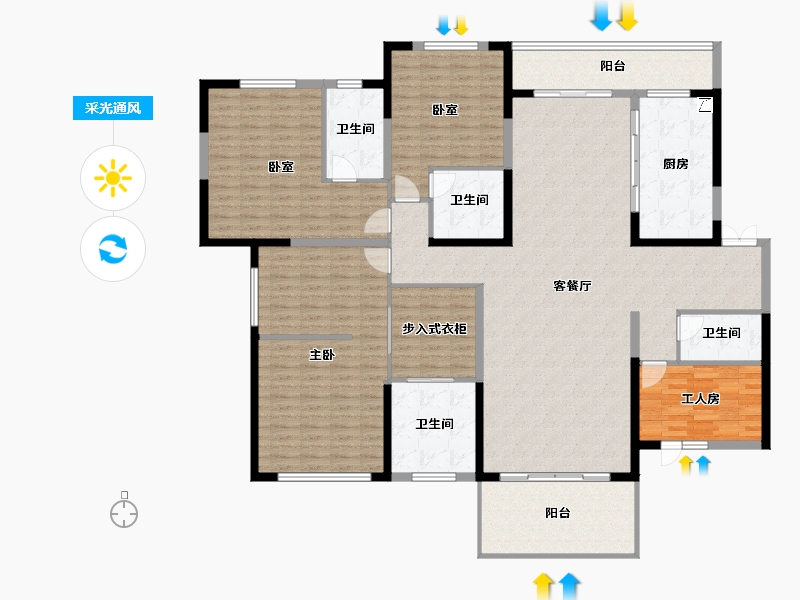 湖南省-长沙市-湘江壹号-201.95-户型库-采光通风