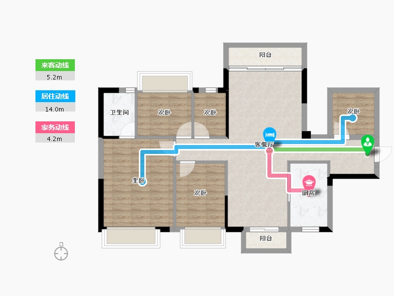 广西壮族自治区-南宁市-荣和公园里-92.68-户型库-动静线