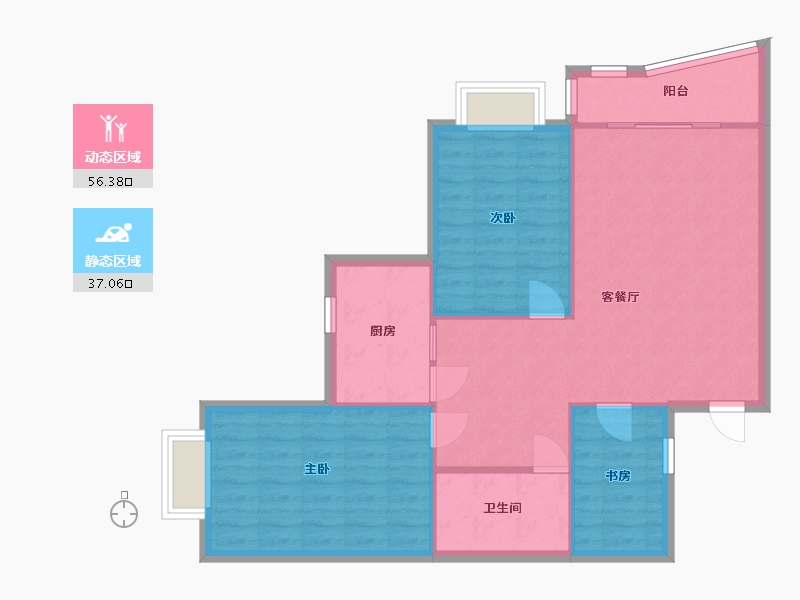 四川省-成都市-南华苑-93.20-户型库-动静分区