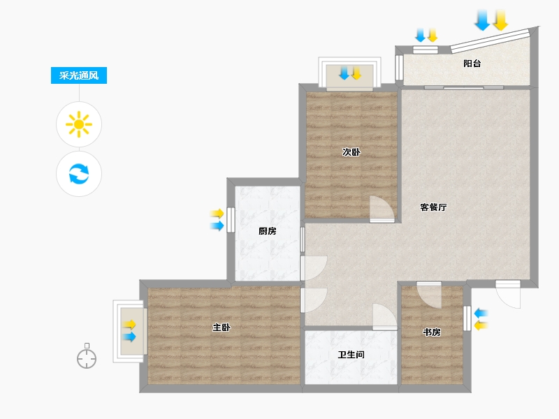 四川省-成都市-南华苑-93.20-户型库-采光通风