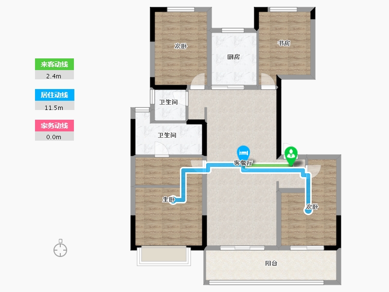 江苏省-常州市-新城牡丹公园世纪-114.40-户型库-动静线