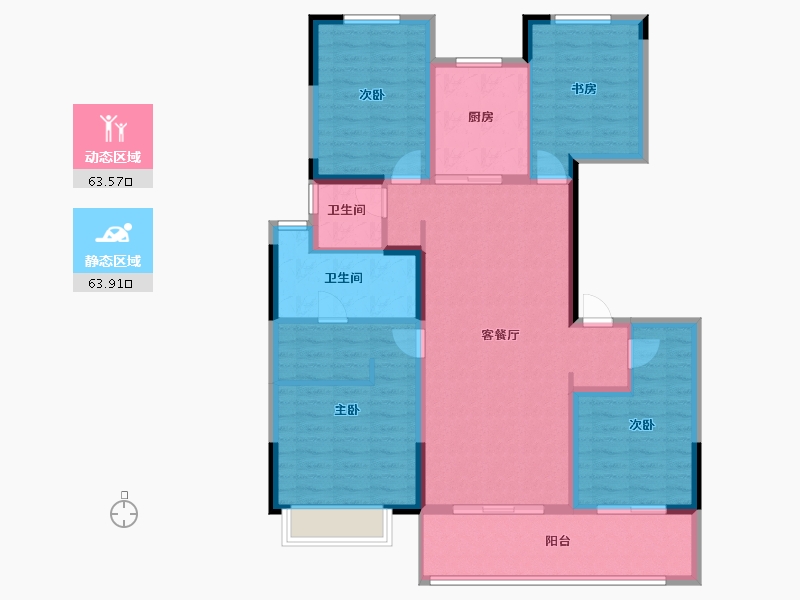 江苏省-常州市-新城牡丹公园世纪-114.40-户型库-动静分区