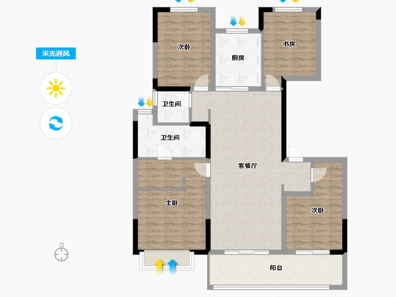 江苏省-常州市-新城牡丹公园世纪-114.40-户型库-采光通风