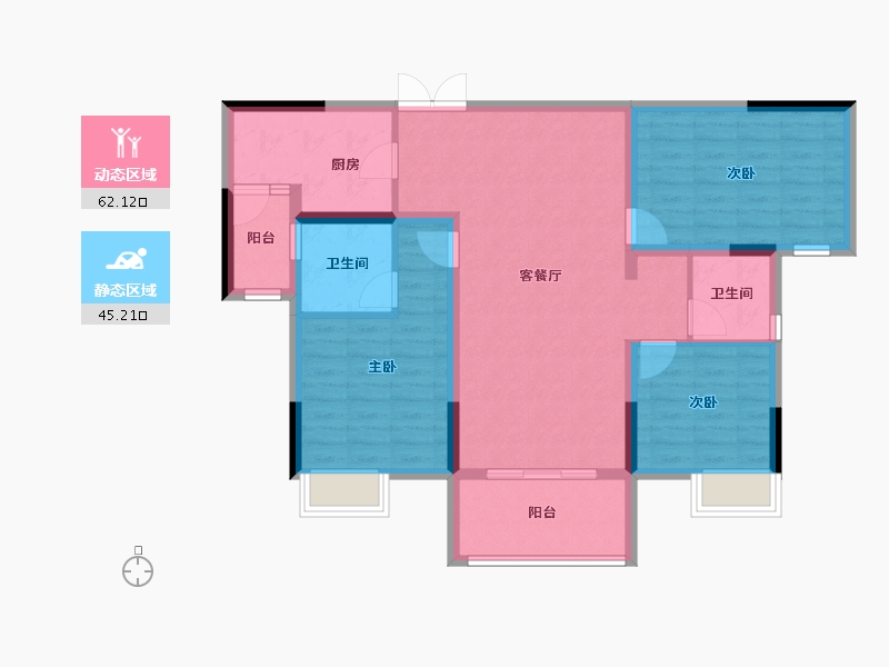 广东省-广州市-金科金茂九华粼云-96.00-户型库-动静分区