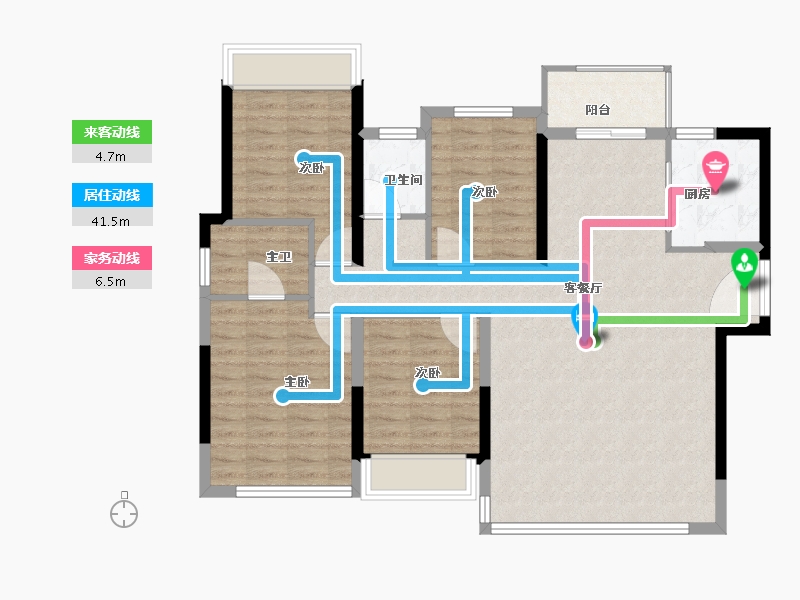 福建省-泉州市-石狮建发和鸣-104.40-户型库-动静线