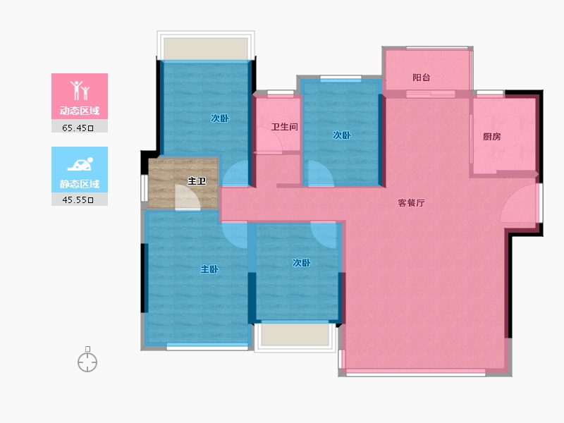 福建省-泉州市-石狮建发和鸣-104.40-户型库-动静分区