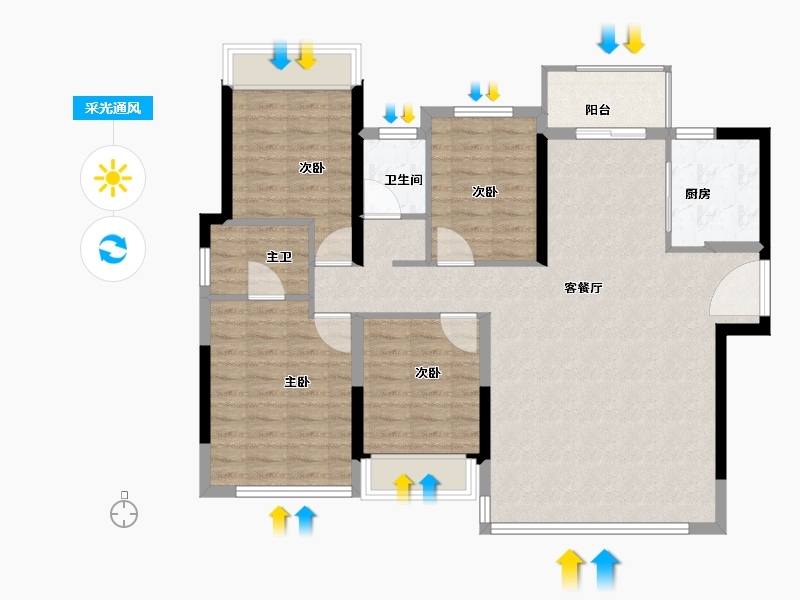 福建省-泉州市-石狮建发和鸣-104.40-户型库-采光通风