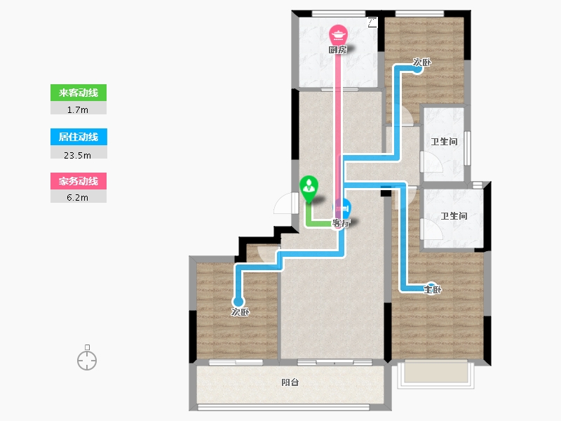 浙江省-宁波市-绿城金茂·春澜璟园-100.41-户型库-动静线