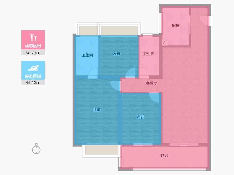 江苏省-常州市-旭辉都会上著-92.00-户型库-动静分区