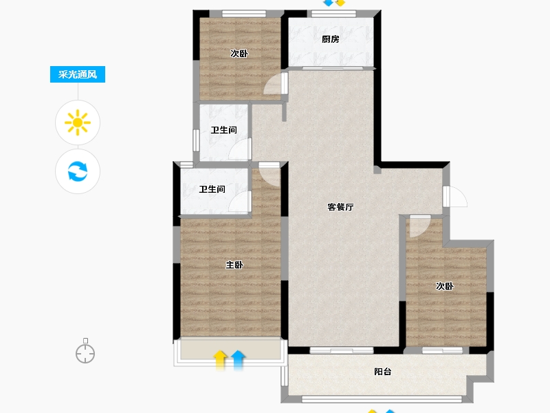 河南省-安阳市-锦绣宸院-110.00-户型库-采光通风