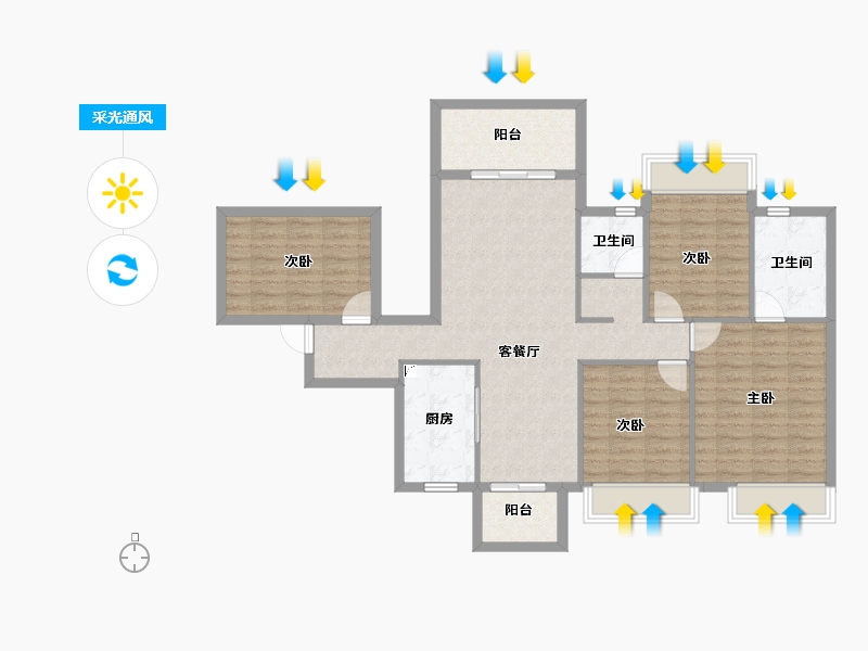 广西壮族自治区-南宁市-荣和伍壹大道-104.48-户型库-采光通风