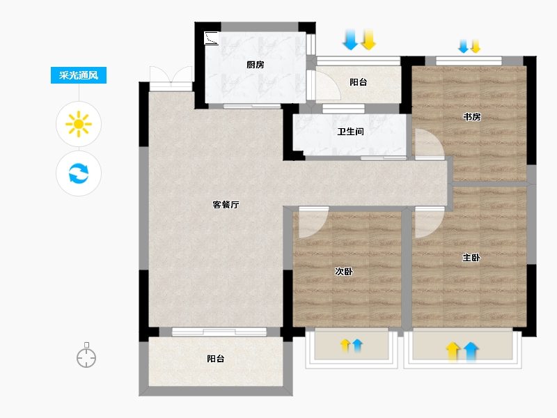 江西省-南昌市-恒茂未来都会-71.20-户型库-采光通风