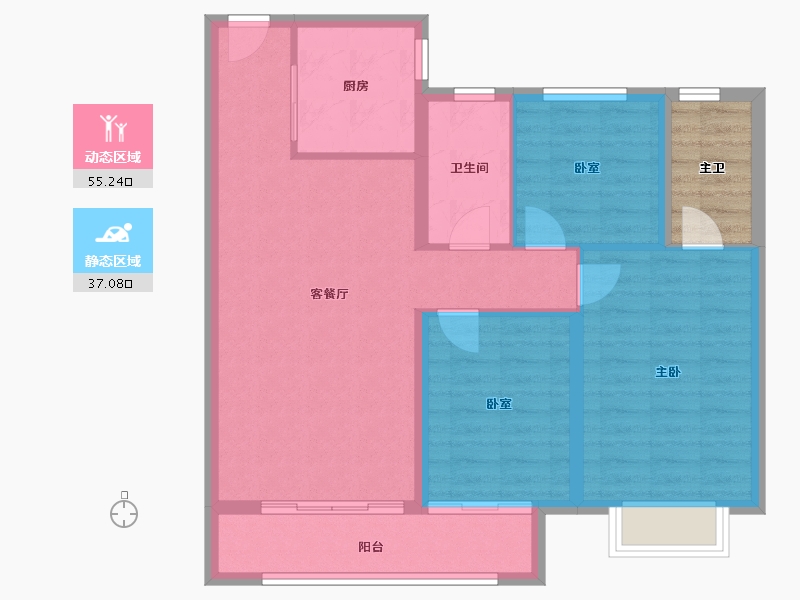 江西省-南昌市-南昌中骏·世界城-87.87-户型库-动静分区