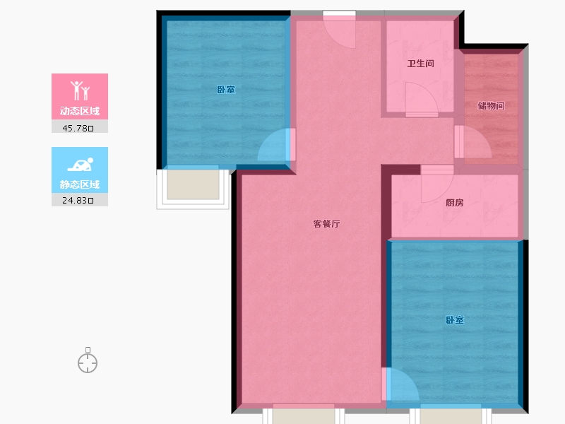 天津-天津市-招商果岭-62.65-户型库-动静分区