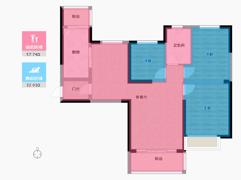 甘肃省-兰州市-兰州恒大御景天下-79.42-户型库-动静分区