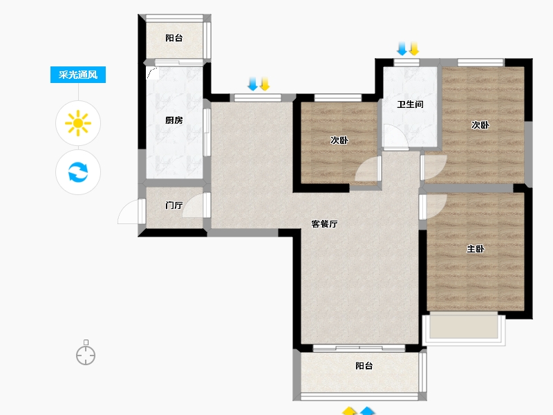 甘肃省-兰州市-兰州恒大御景天下-79.42-户型库-采光通风