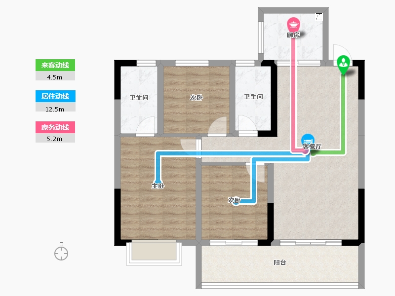 湖南省-长沙市-金地都会风华-83.95-户型库-动静线