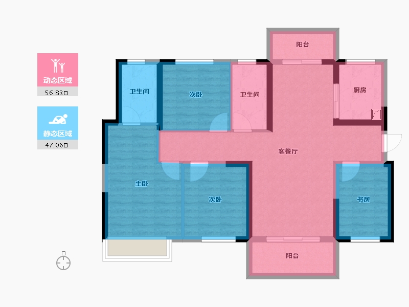 湖南省-长沙市-保利中环广场-92.11-户型库-动静分区