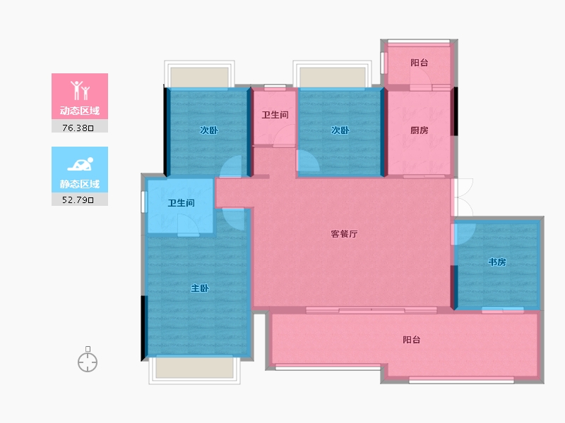 贵州省-贵阳市-金地旭辉上观-117.25-户型库-动静分区