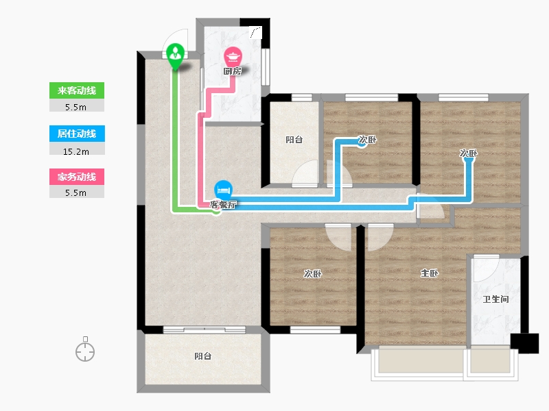 湖南省-长沙市-保利中环广场-89.04-户型库-动静线