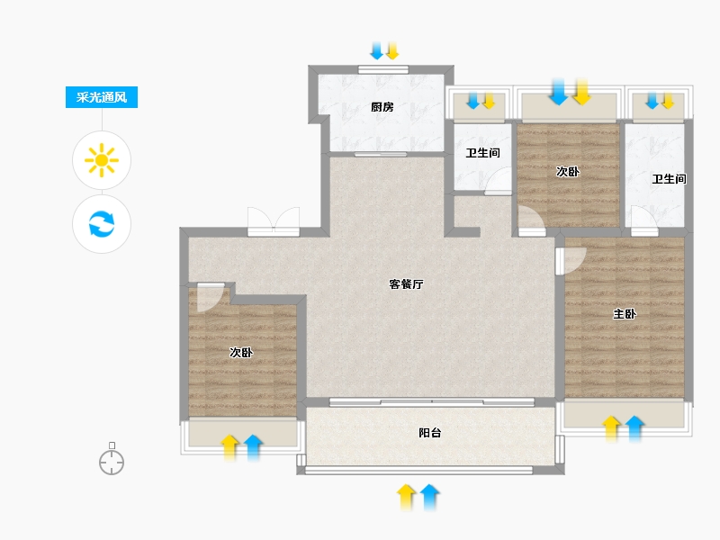 江苏省-常州市-旭辉都会上著-112.01-户型库-采光通风